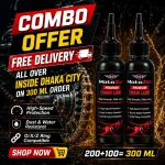 MotoZen Premium Motorcycle Chain Lube Combo Pack 300ml – 200ml + 100ml High-Speed Chain Lubricant