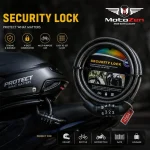 Heavy Duty Motorcycle Helmet Lock Cable – 4 Digit Combination Anti Theft Security Lock