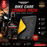 Bike Care Combo Pack – Instant Glossy Polish with Premium Microfiber Cloth