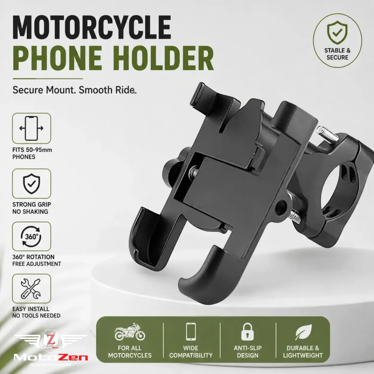Phone-Holder-2-1.webp Motorcycle Metal Phone Holder | Universal Bike Handlebar Mobile Mount - Image 1