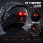 Helmet Tail Light (USB Rechargeable) – High Brightness LED Safety Light for Motorcycle Riders