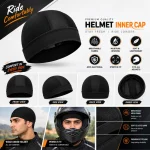 Premium Motorcycle Helmet Inner Cap | Breathable & Sweat-Wicking Helmet Liner